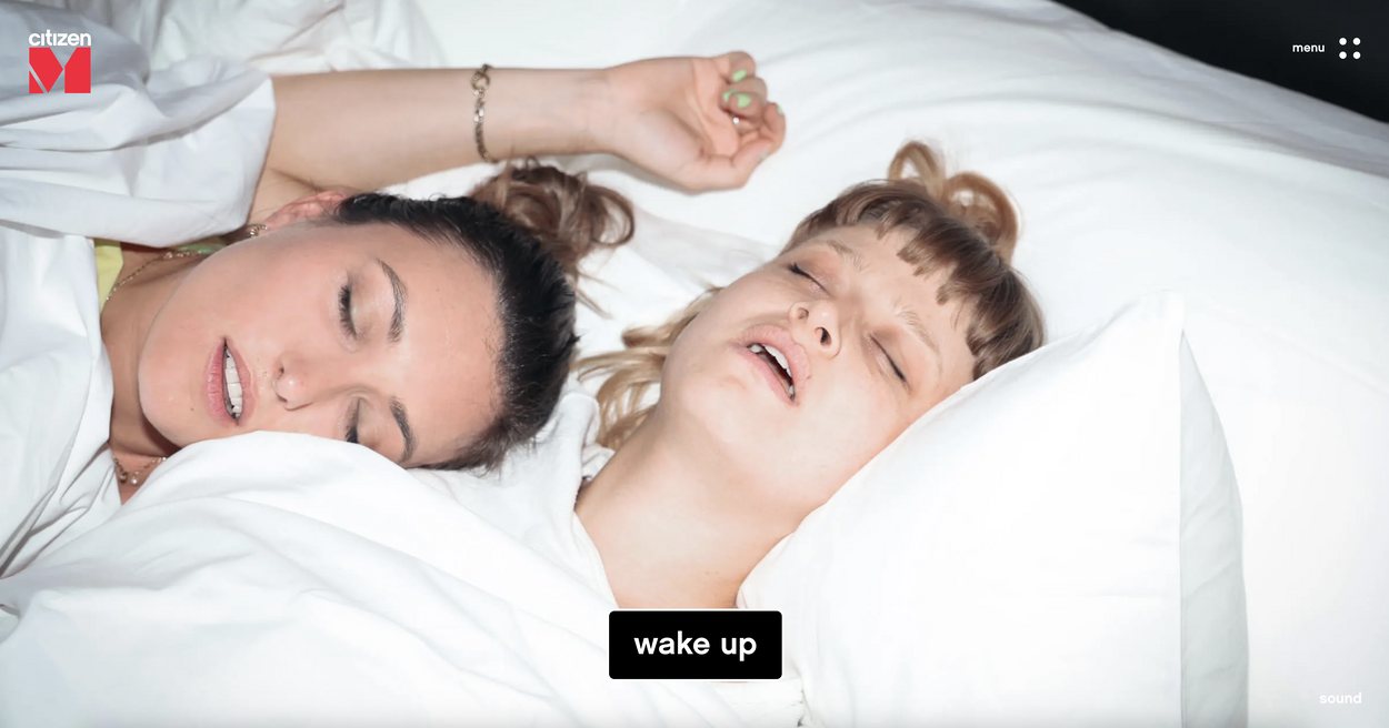 Results page: two women stretching awake in bed