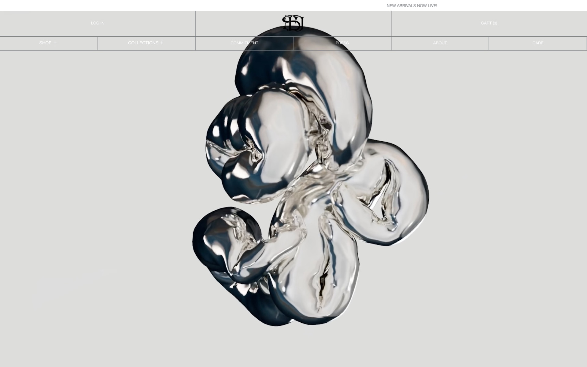 Home page: a chrome jewellery sculpture
